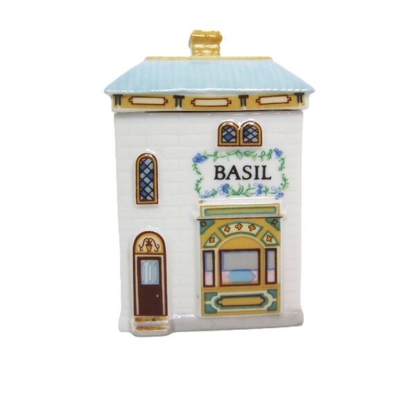 Original Lenox Spice Village Basil Spice Jar Cottage House Ceramic - Picture 1 of 9